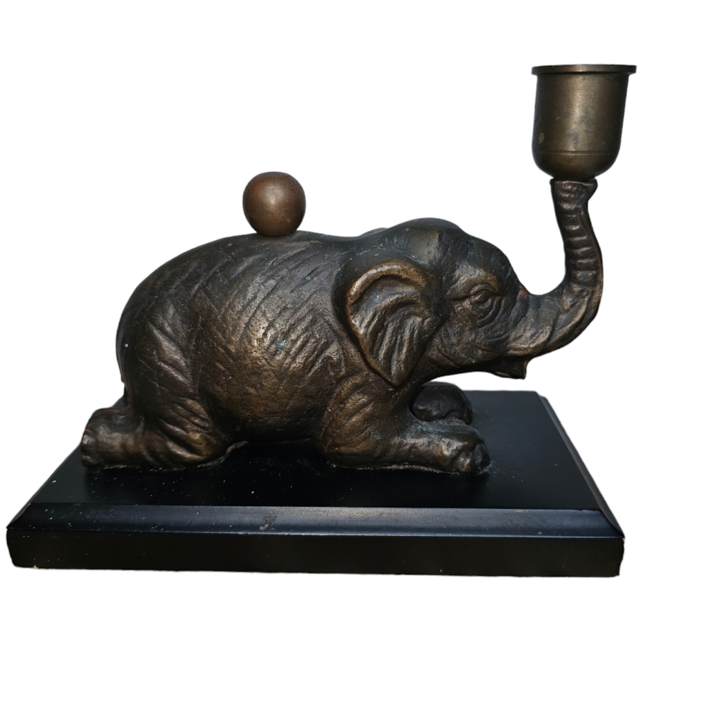 Vintage Embossided Brass Elephants Decor